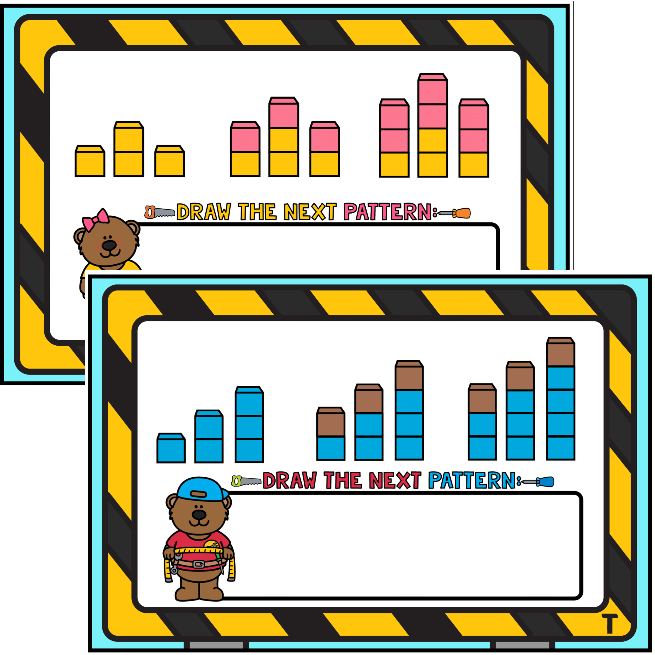 Additive Patterns Task Cards: Drawing Blocks - Top Teacher