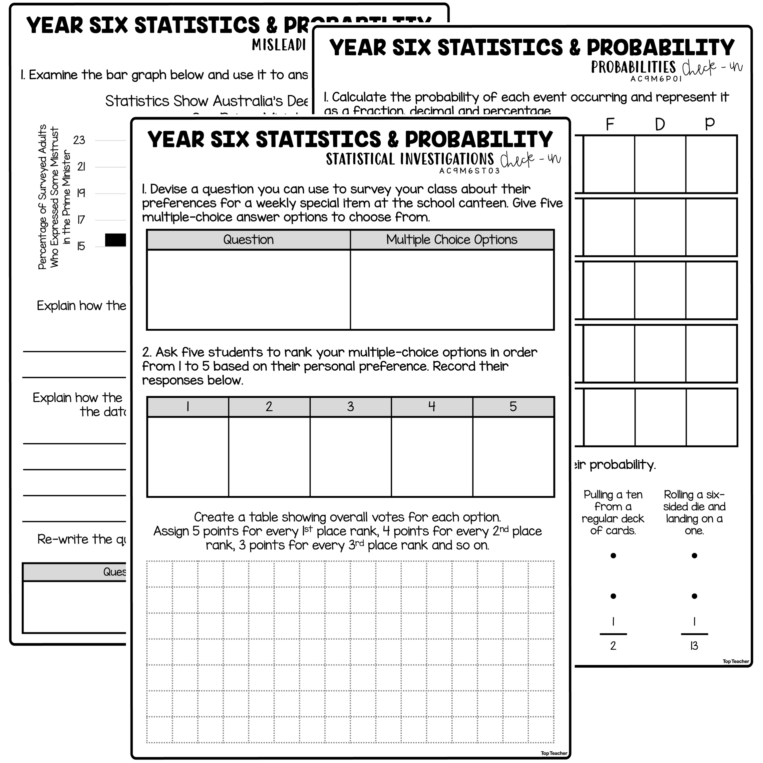 Statistics & Probability Strand Assessments: Year 6 Semester 1 - Top ...