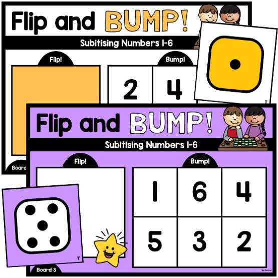 Flip & Bump! Subitising Numbers 1-6 - Top Teacher