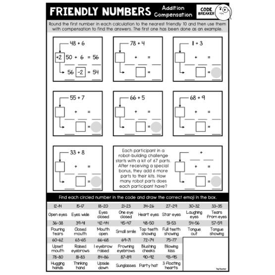 Friendly Numbers with Compensation Addition Emoji Code Breaker ...