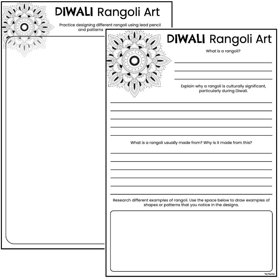 Diwali Rangoli Art Planning Templates - Top Teacher