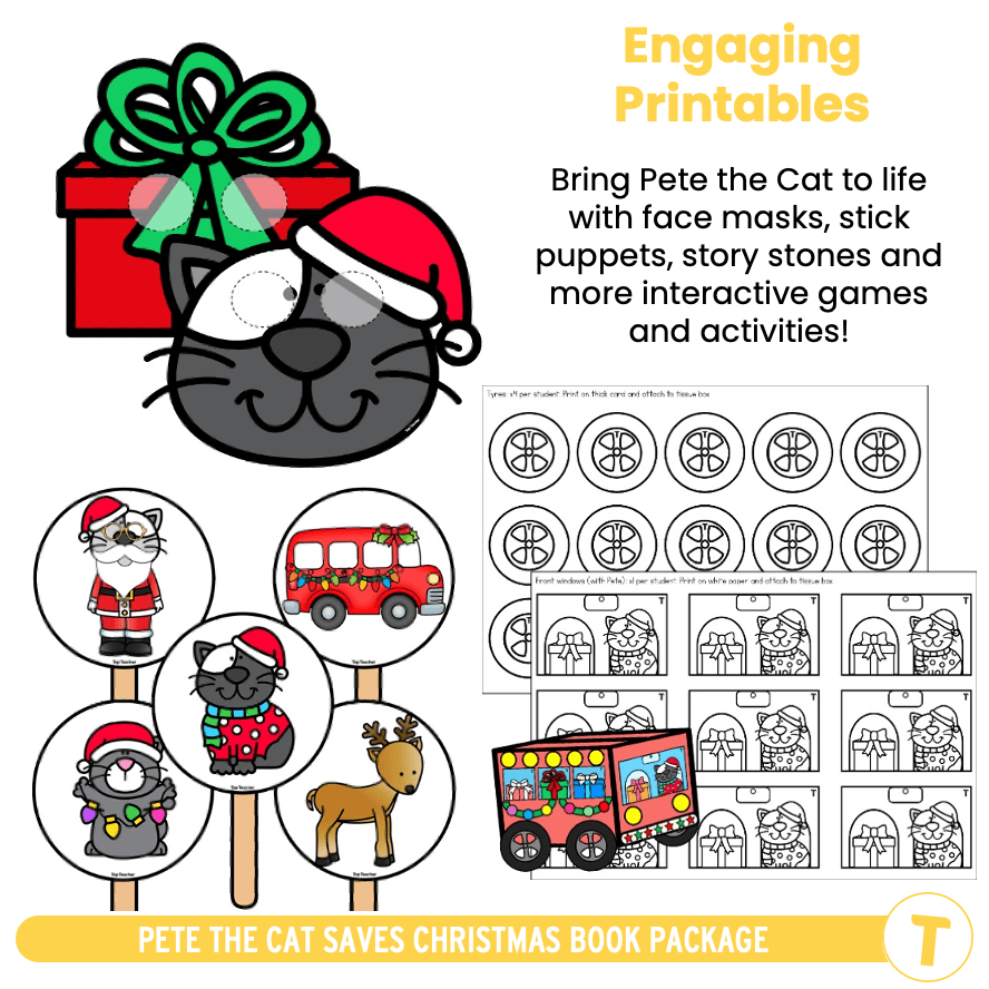 pete cat 2 pete the cat saves christmas package - top teacher