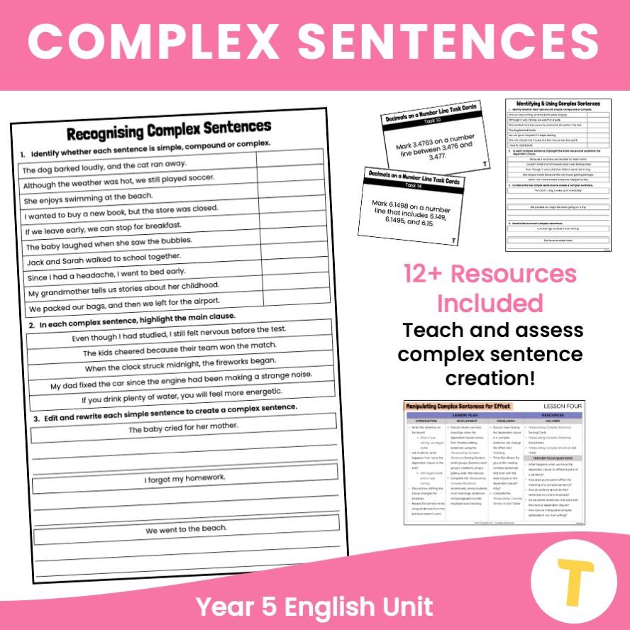 Year 5 English Unit: Complex Sentences - Top Teacher