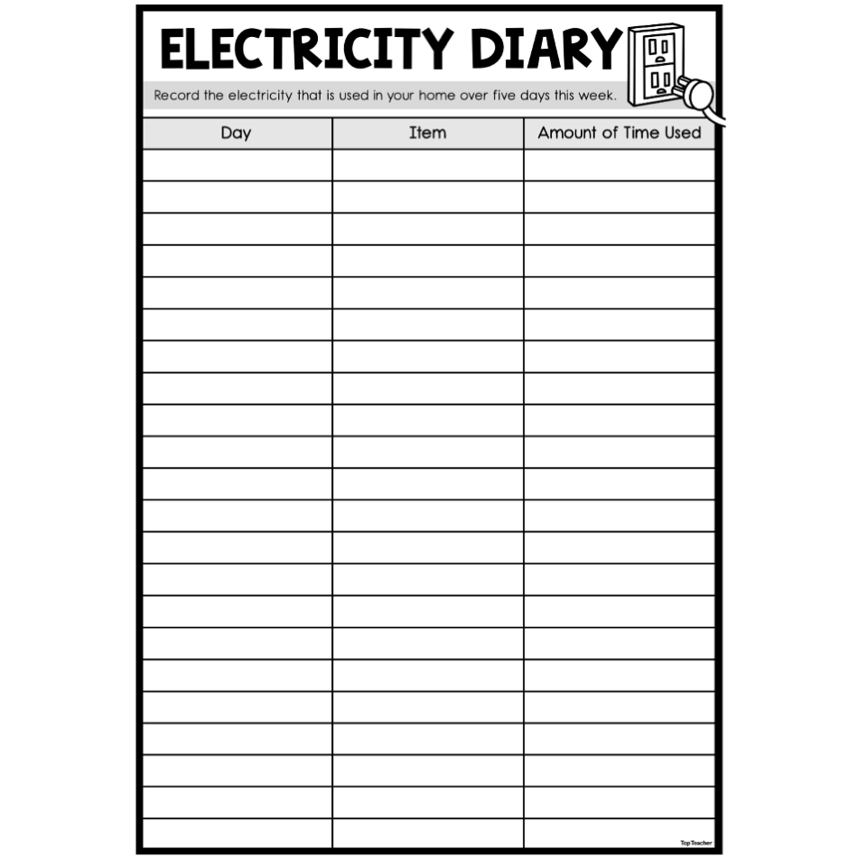 ELECTRICITY NOTE TAKING WORKSHEET visual data 6