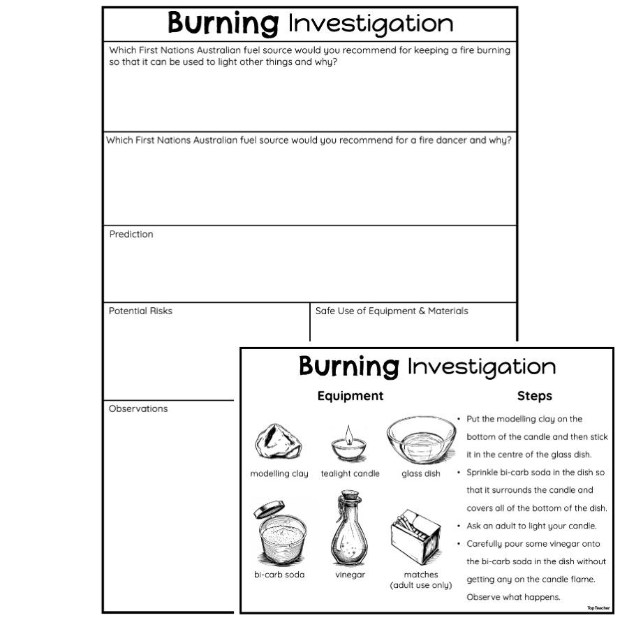 Burning Investigation: Chemical Sciences Activity - Top Teacher
