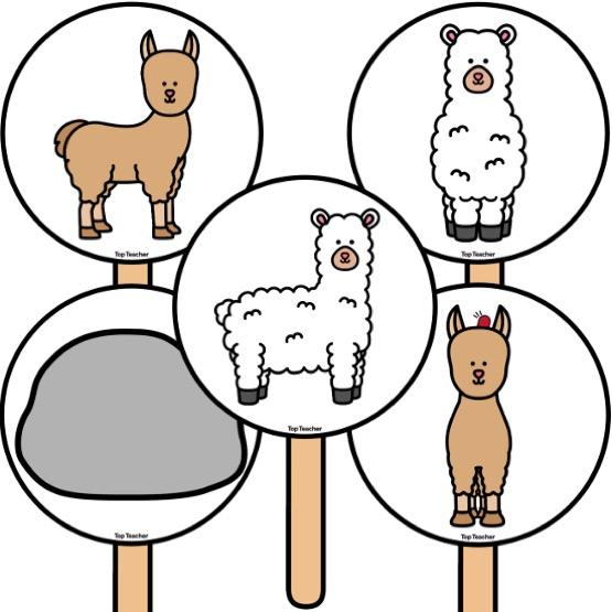 Macca the Alpaca Stick Puppets - Top Teacher
