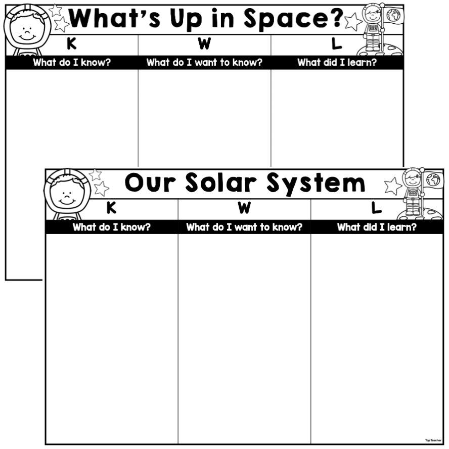 What’s Up in Space? KWL Chart: Earth & Space Sciences Worksheet - Top ...